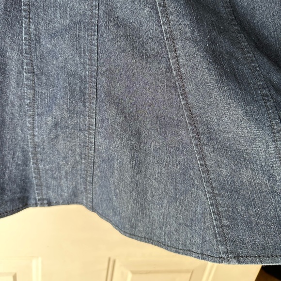 LARRY LEVINE PETITE - Stretch DENIM Skirt Sz 10P - BLUE - Picture 10 of 12